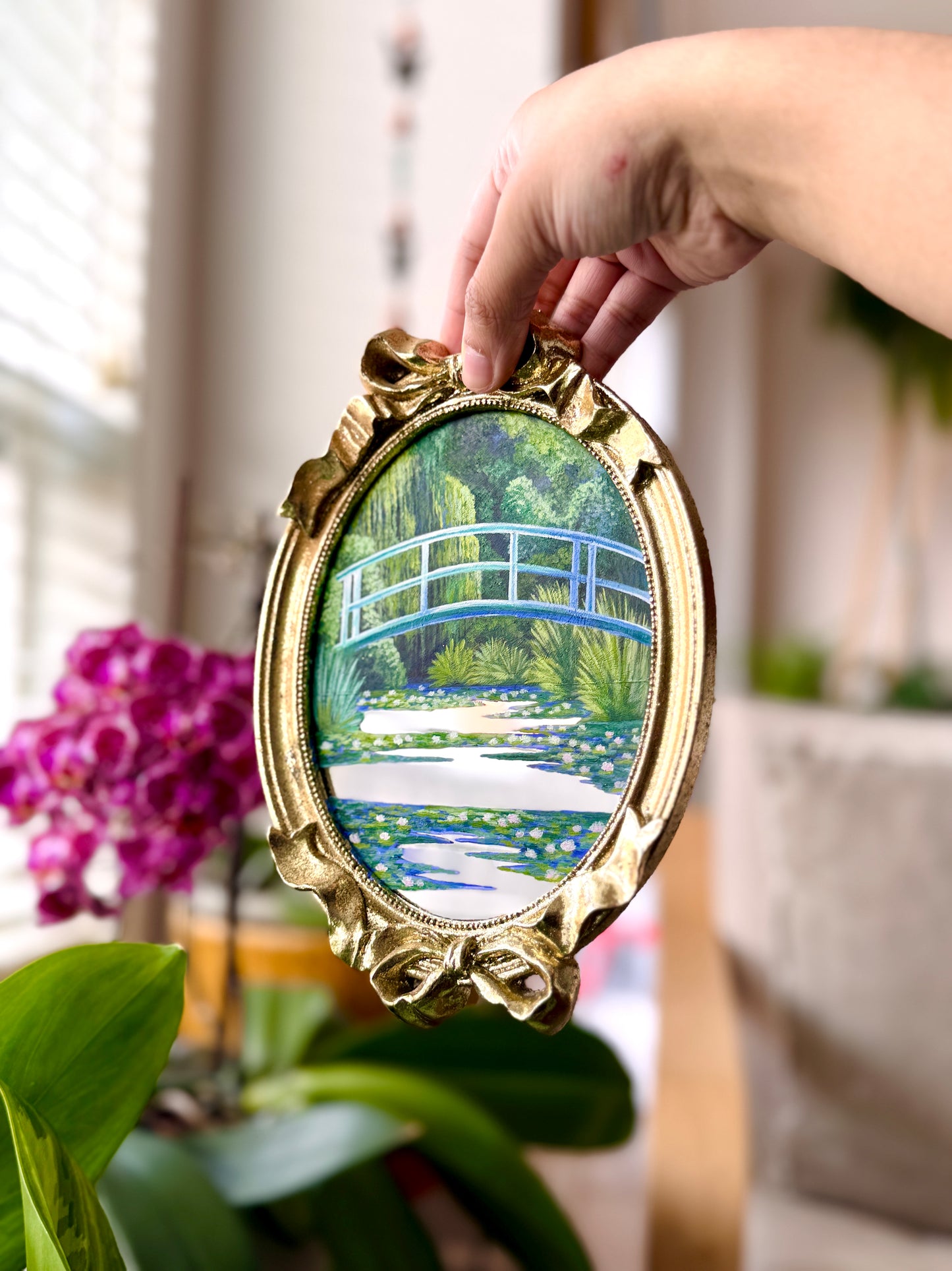 "Monet by Beau Clay Arts"- Set of 3 - Hand Painted Landscape Mirror Wall Art