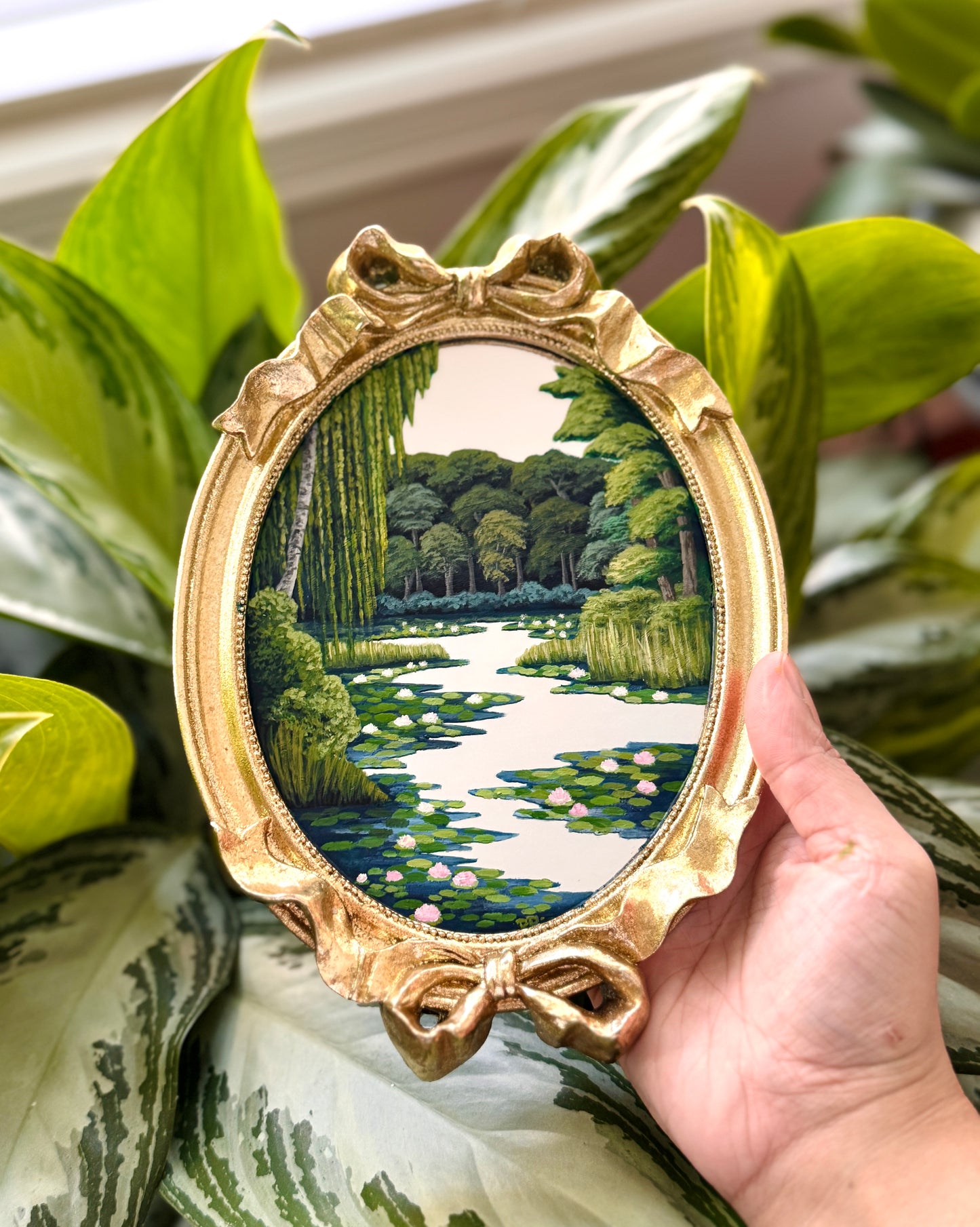"Monet by Beau Clay Arts"- Set of 3 - Hand Painted Landscape Mirror Wall Art