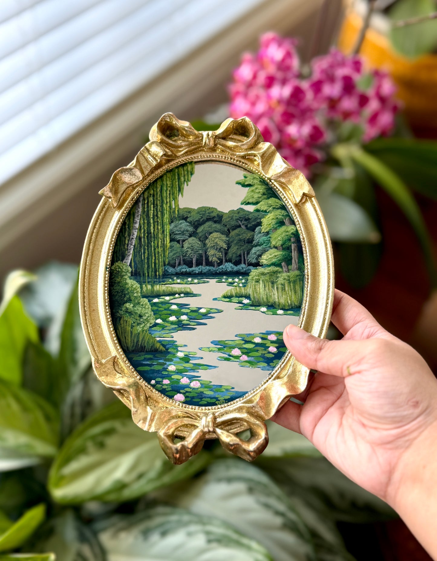 "Monet by Beau Clay Arts"- Set of 3 - Hand Painted Landscape Mirror Wall Art
