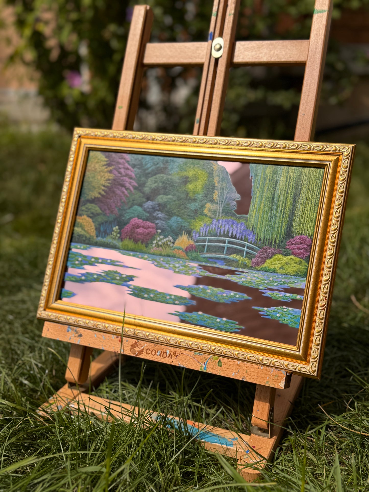 "Giverny by Beau Clay Arts " - Hand Painted Landscape Mirror Wall Art