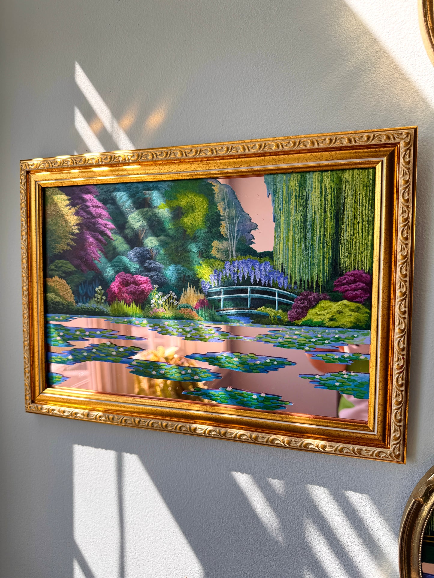 "Giverny by Beau Clay Arts " - Hand Painted Landscape Mirror Wall Art