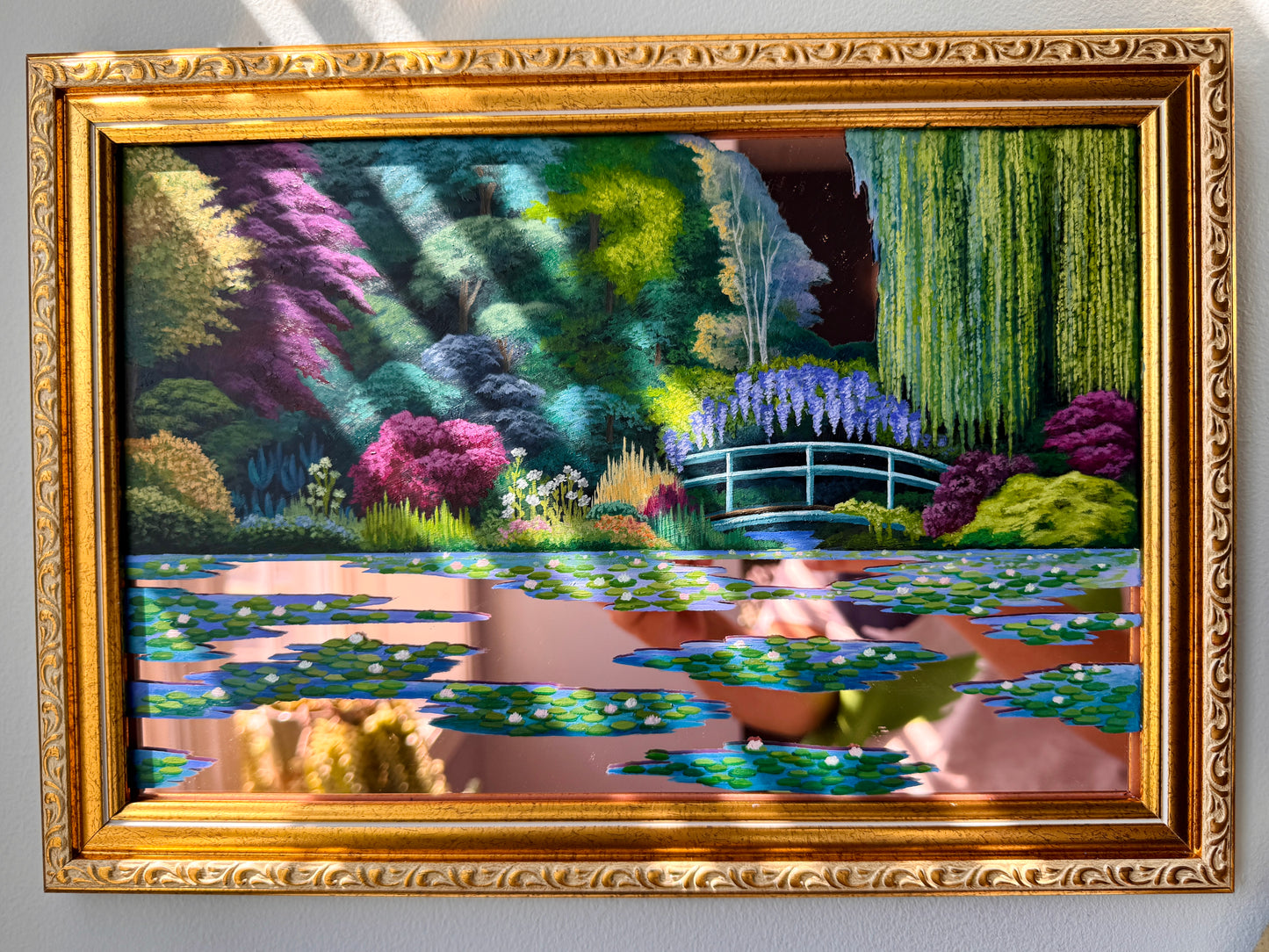 "Giverny by Beau Clay Arts " - Hand Painted Landscape Mirror Wall Art
