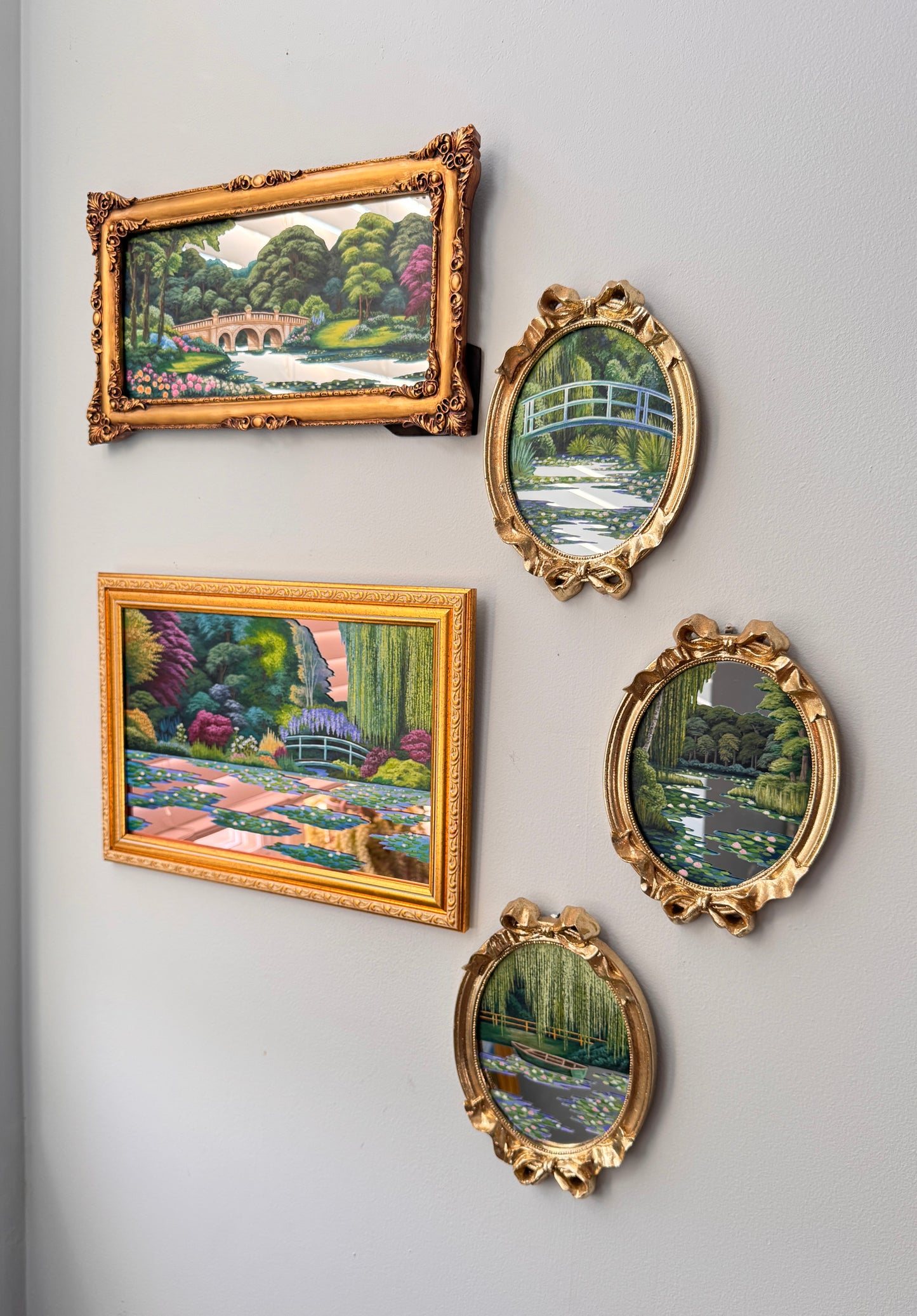 "Giverny by Beau Clay Arts " - Hand Painted Landscape Mirror Wall Art