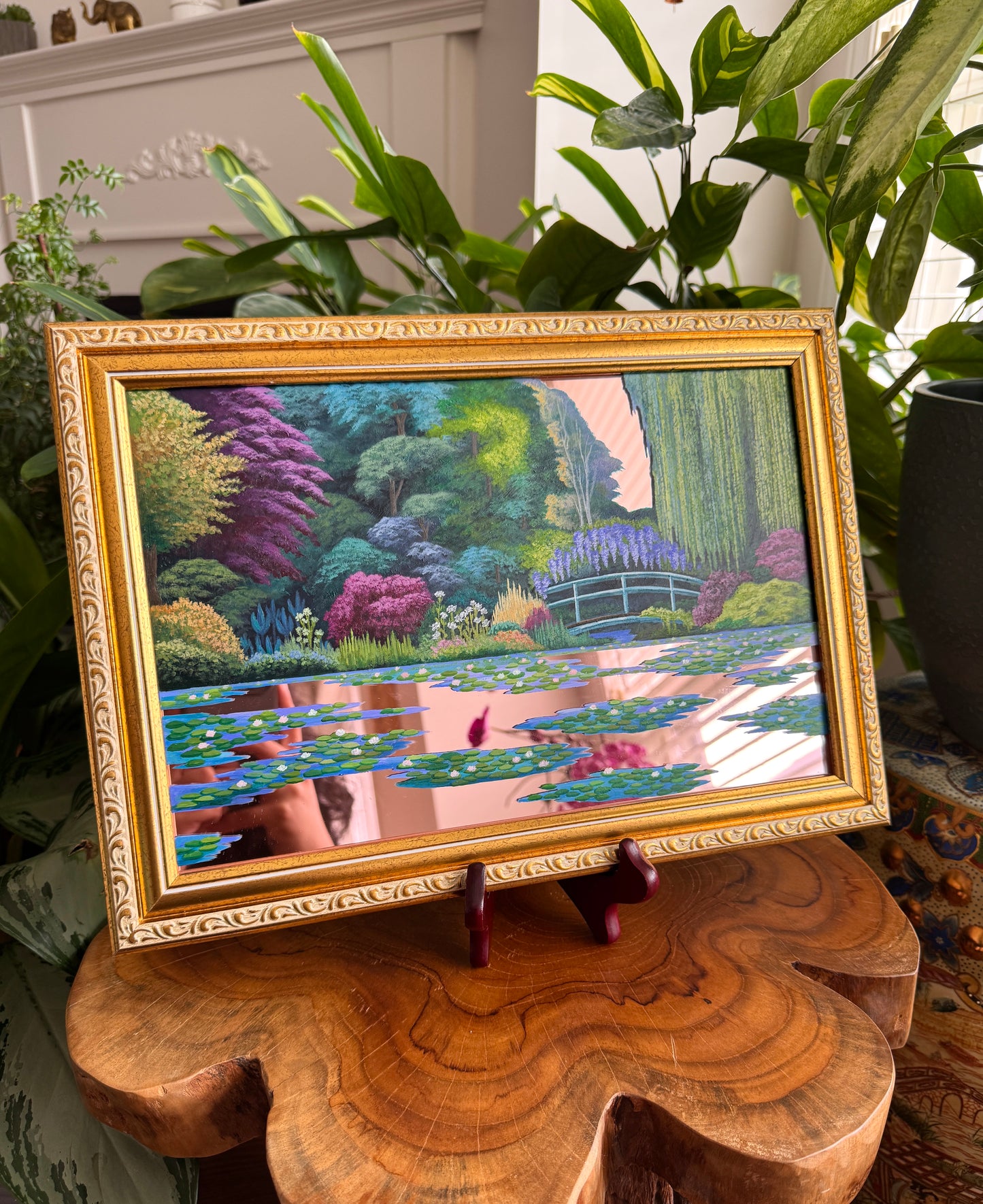"Giverny by Beau Clay Arts " - Hand Painted Landscape Mirror Wall Art