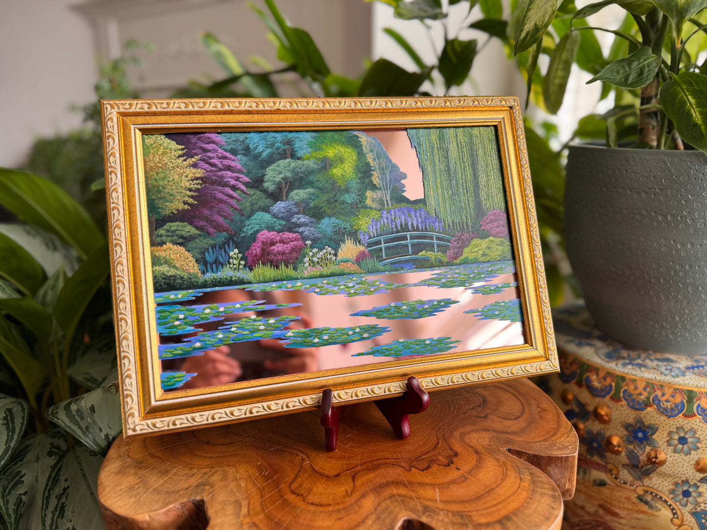 "Giverny by Beau Clay Arts " - Hand Painted Landscape Mirror Wall Art