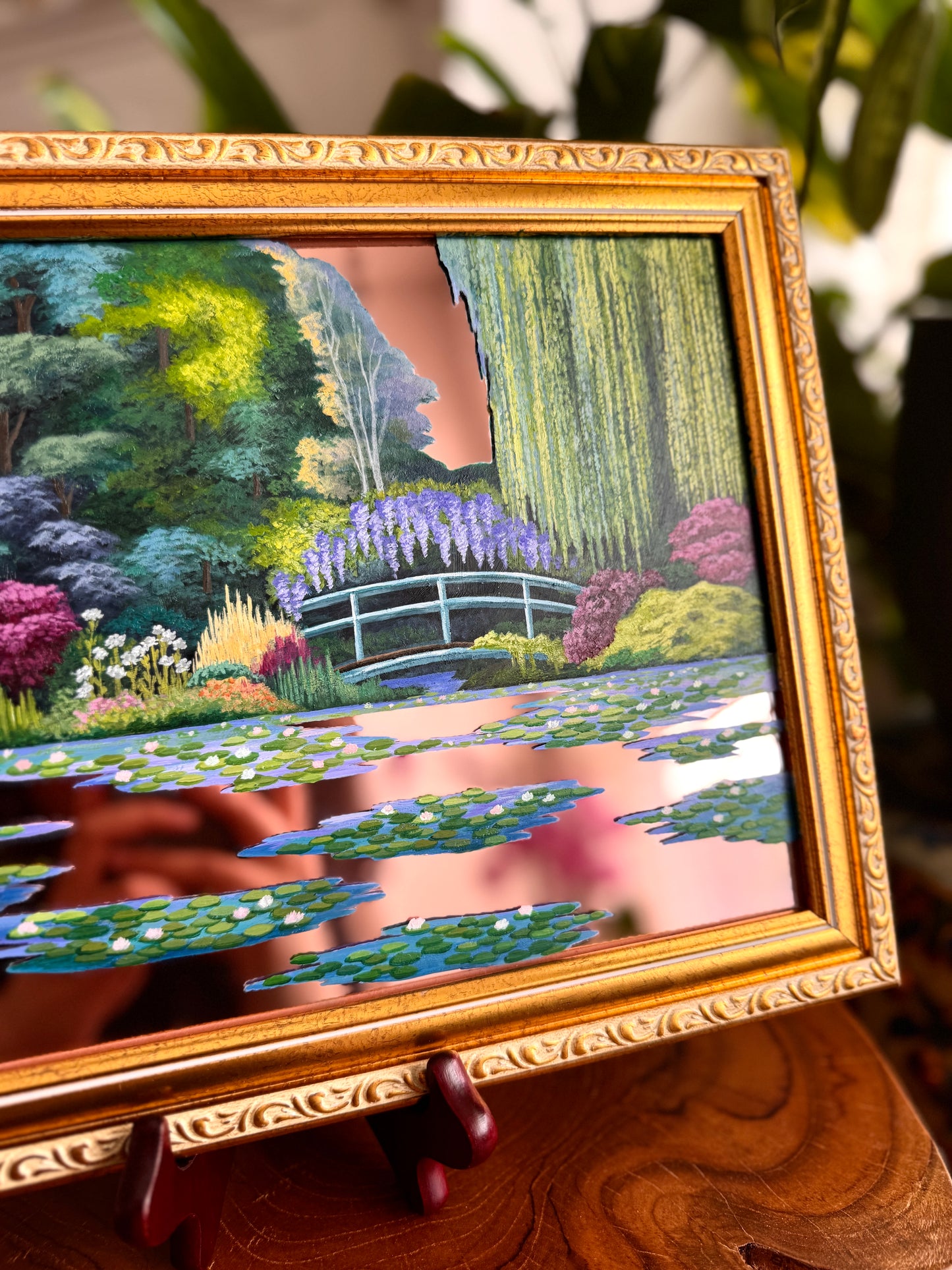 "Giverny by Beau Clay Arts " - Hand Painted Landscape Mirror Wall Art
