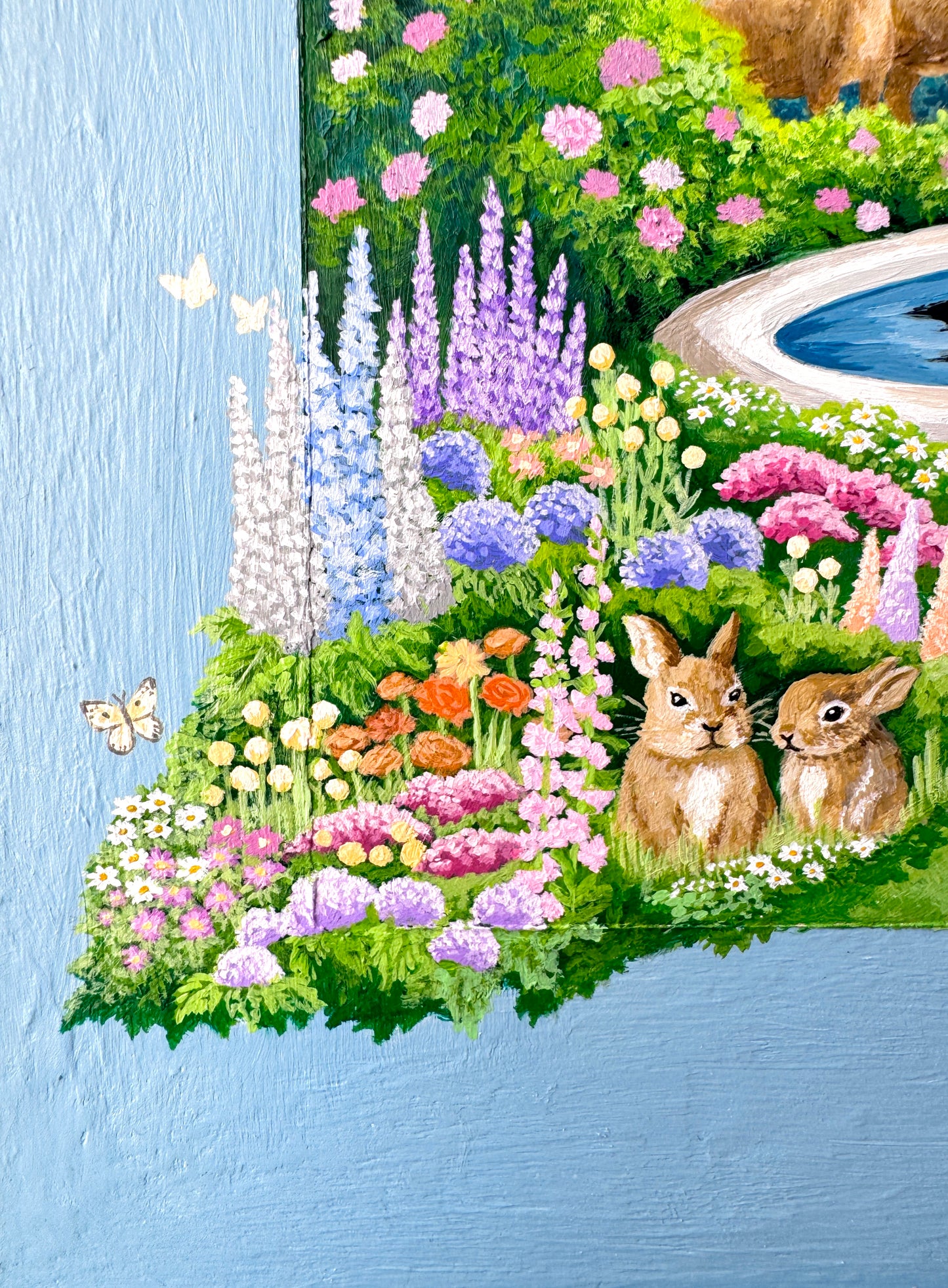 "A Secret Gathering" - Hand Painted Landscape Mirror Wall Art