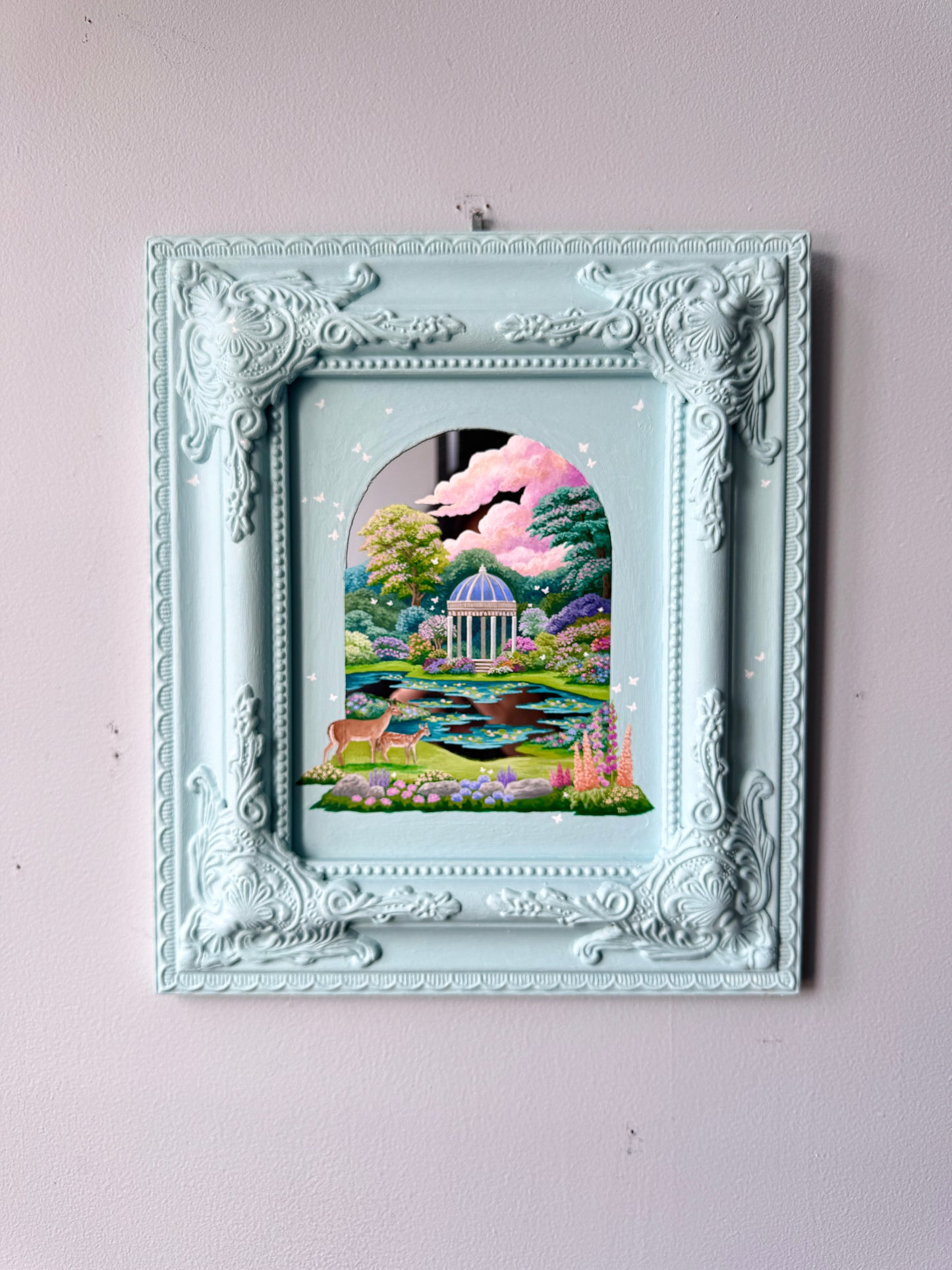 "Our Secret Garden" - Hand Painted Landscape Mirror Wall Art