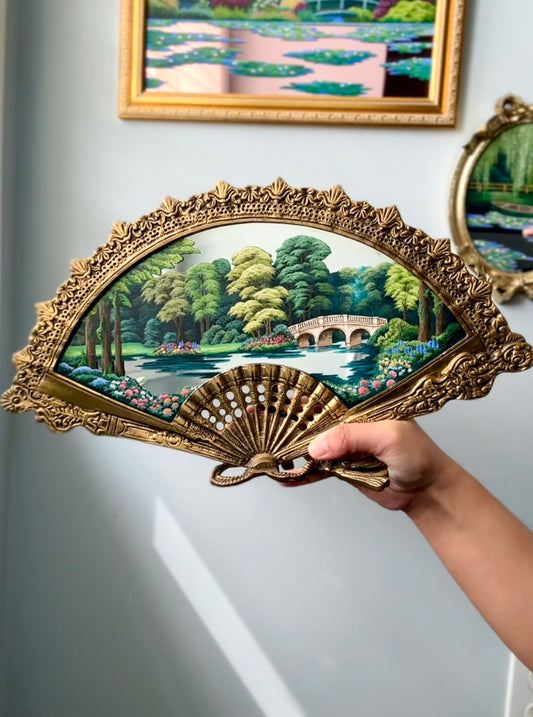 "Whispers Under the Arch" - Hand Painted Landscape Mirror Wall Art