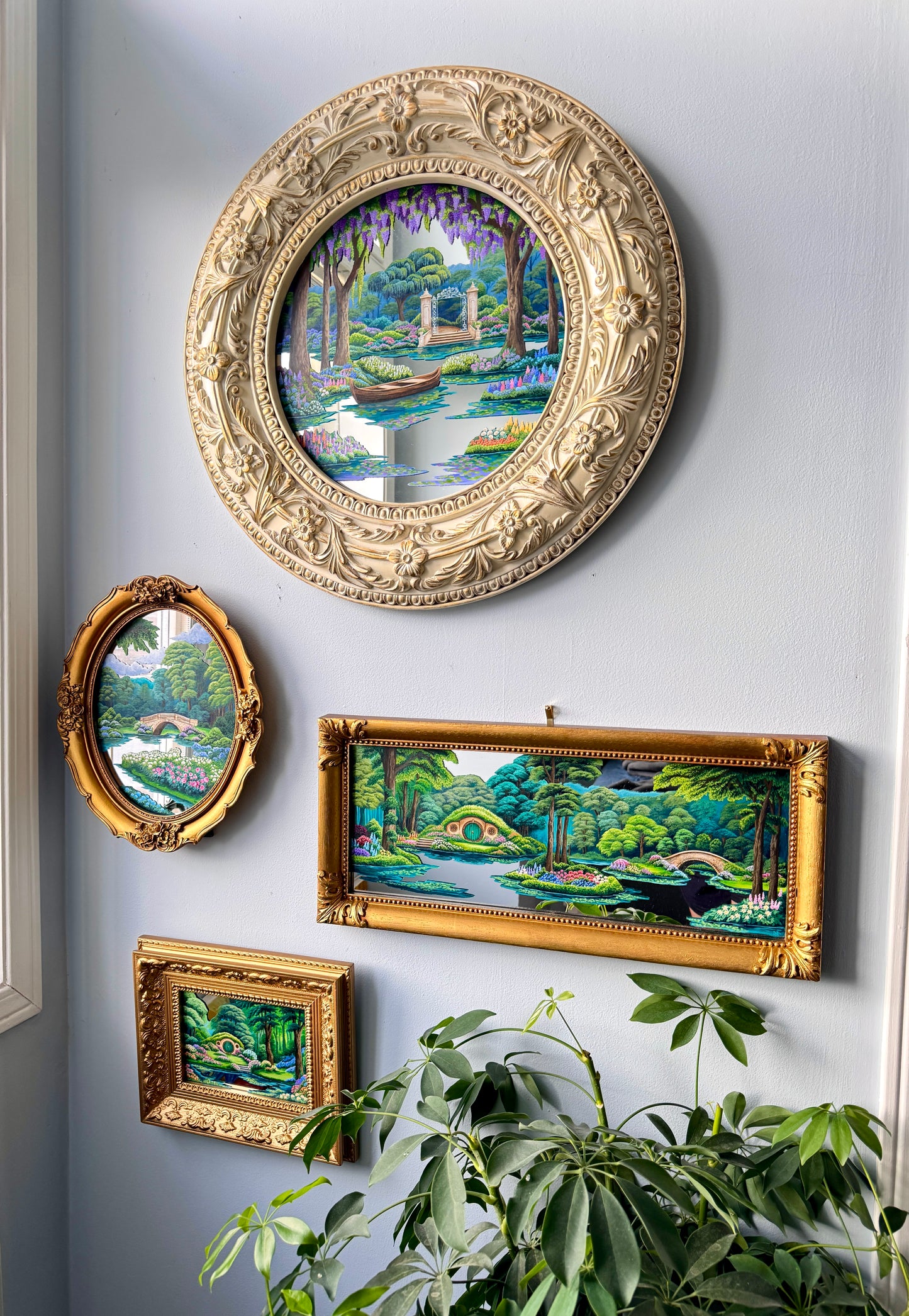 "Our Time Together" - Hand Painted Landscape Mirror Wall Art