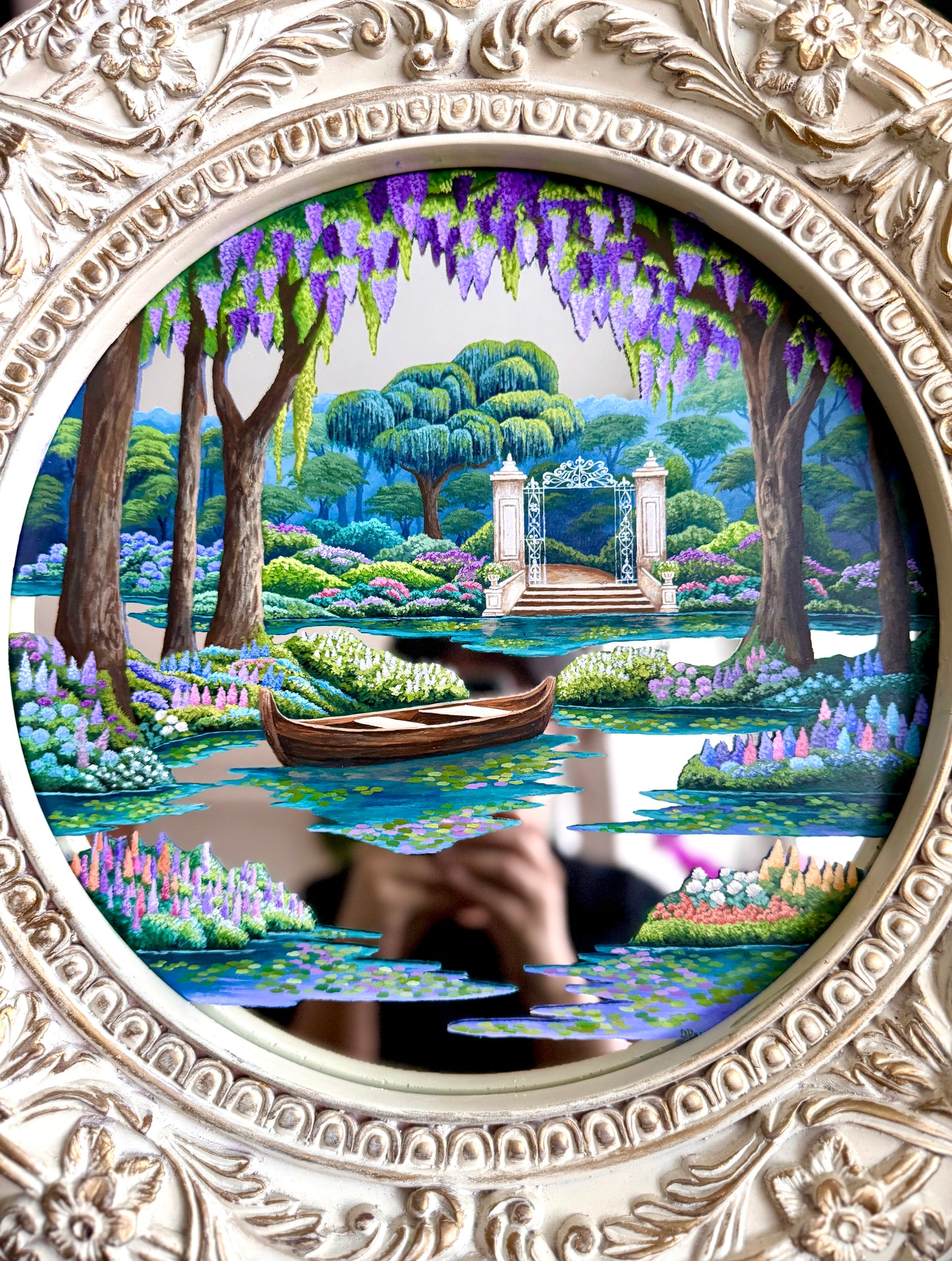 "Lots of Love, '25" - Hand Painted Landscape Mirror Wall Art