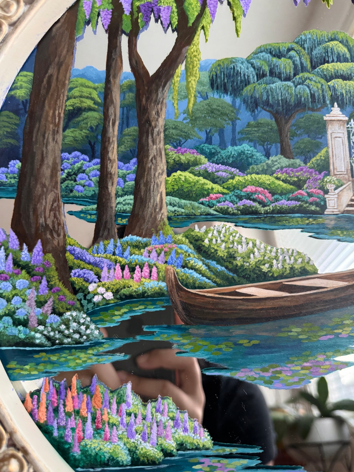 "Lots of Love, '25" - Hand Painted Landscape Mirror Wall Art