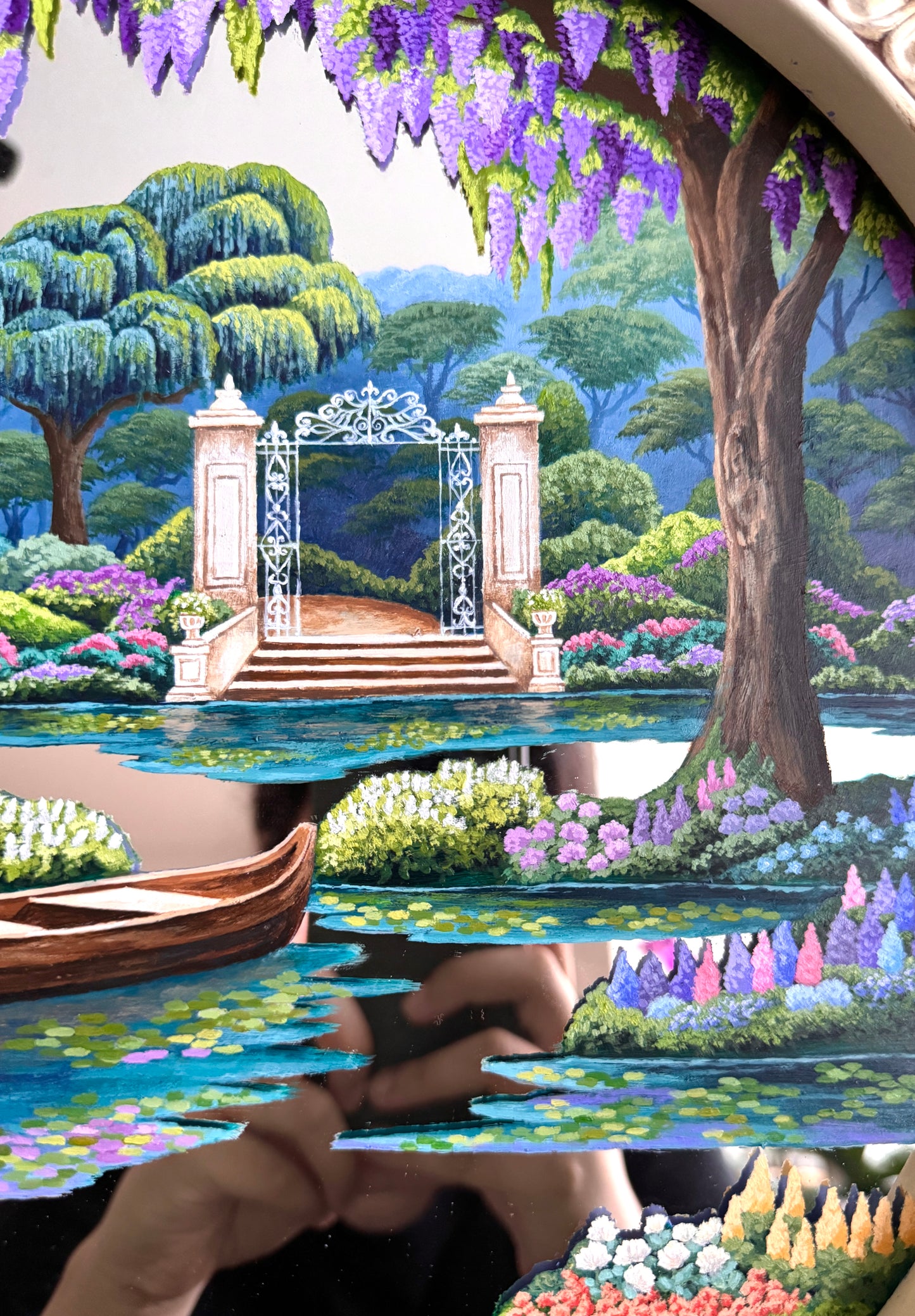 "Lots of Love, '25" - Hand Painted Landscape Mirror Wall Art