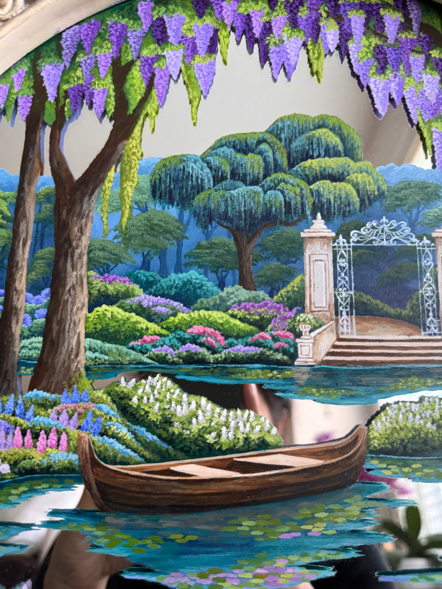 "Lots of Love, '25" - Hand Painted Landscape Mirror Wall Art