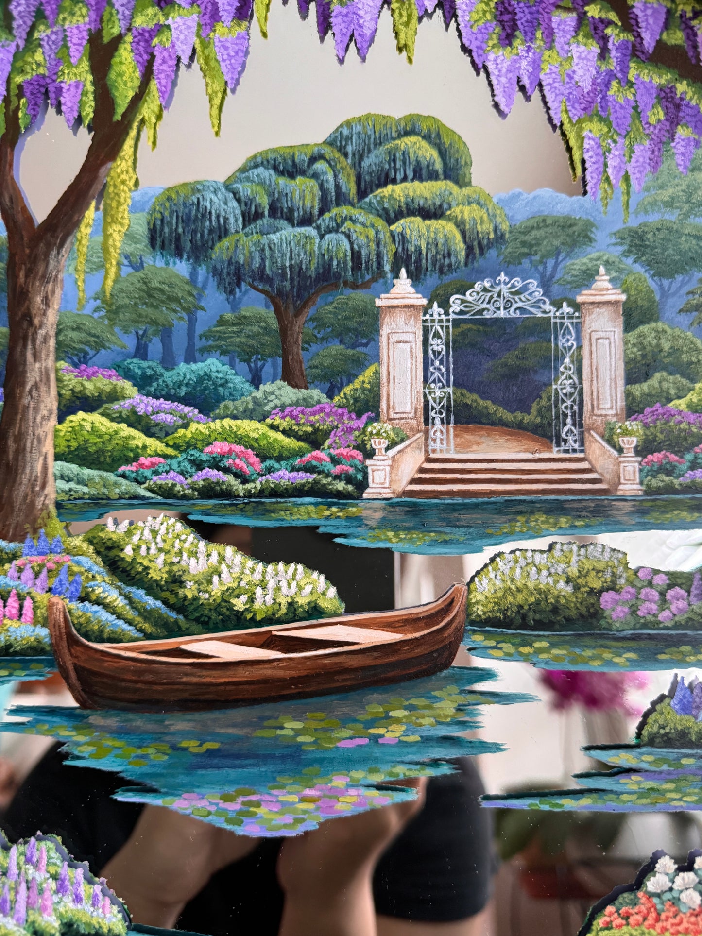 "Lots of Love, '25" - Hand Painted Landscape Mirror Wall Art