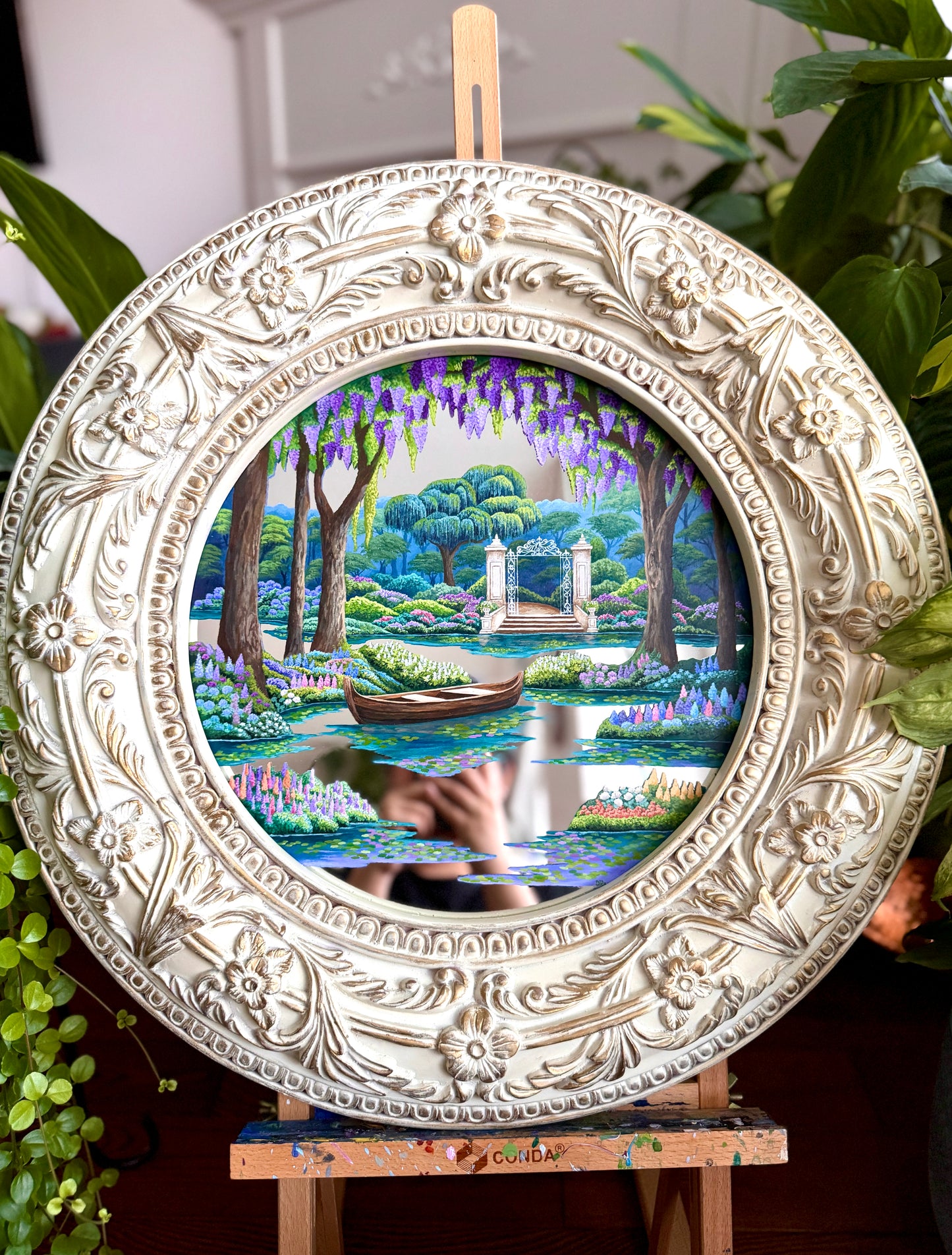 "Lots of Love, '25" - Hand Painted Landscape Mirror Wall Art