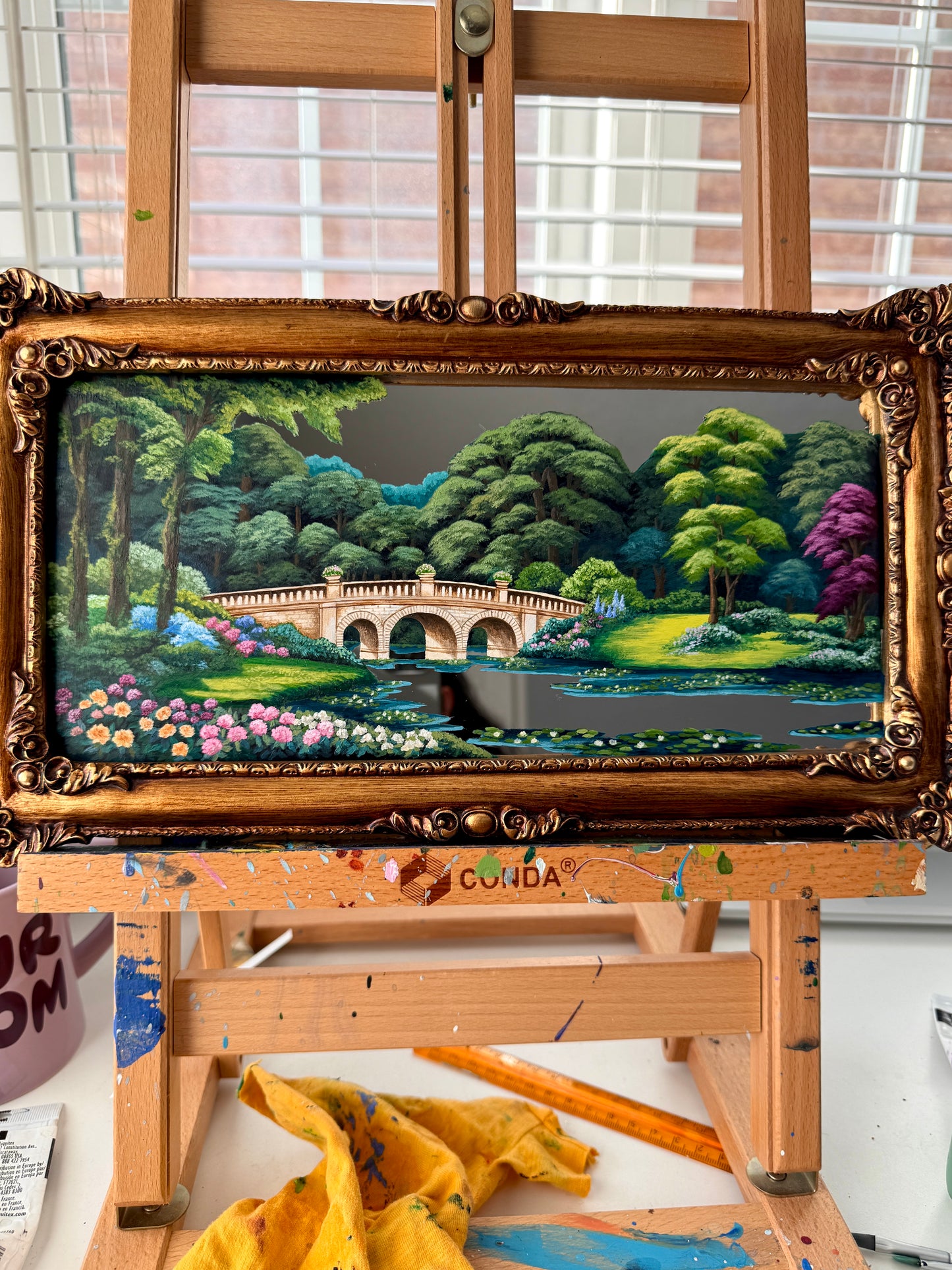 "Blossoms Beyond n' Between" - Hand Painted Landscape Mirror Wall Art
