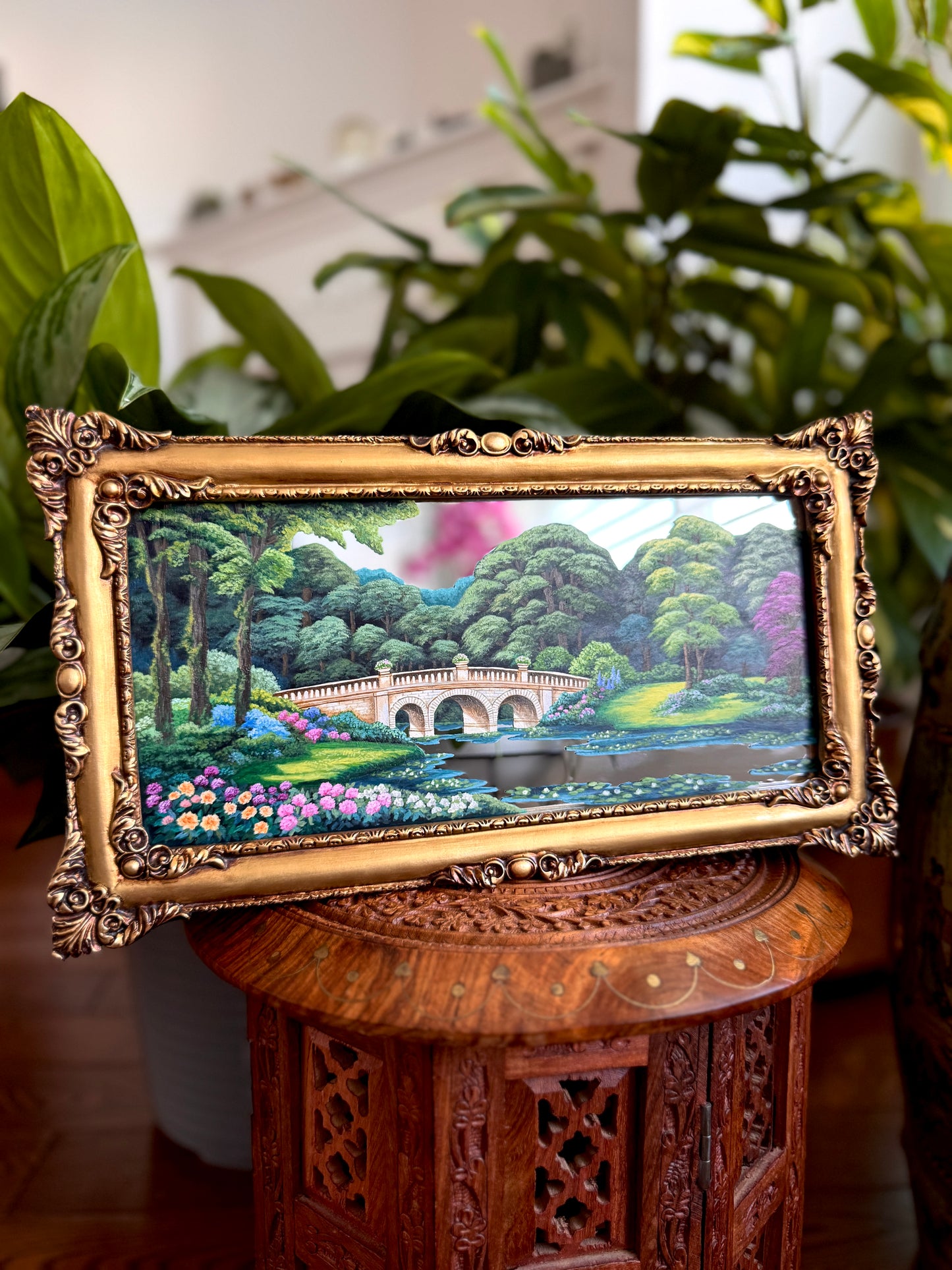 "Blossoms Beyond n' Between" - Hand Painted Landscape Mirror Wall Art