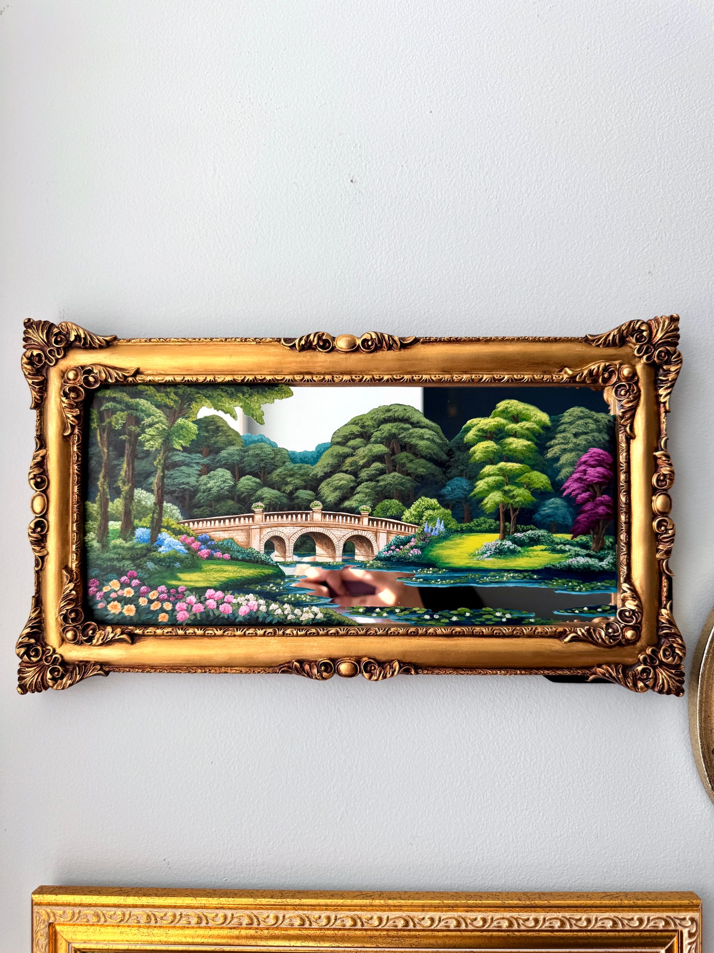 "Blossoms Beyond n' Between" - Hand Painted Landscape Mirror Wall Art