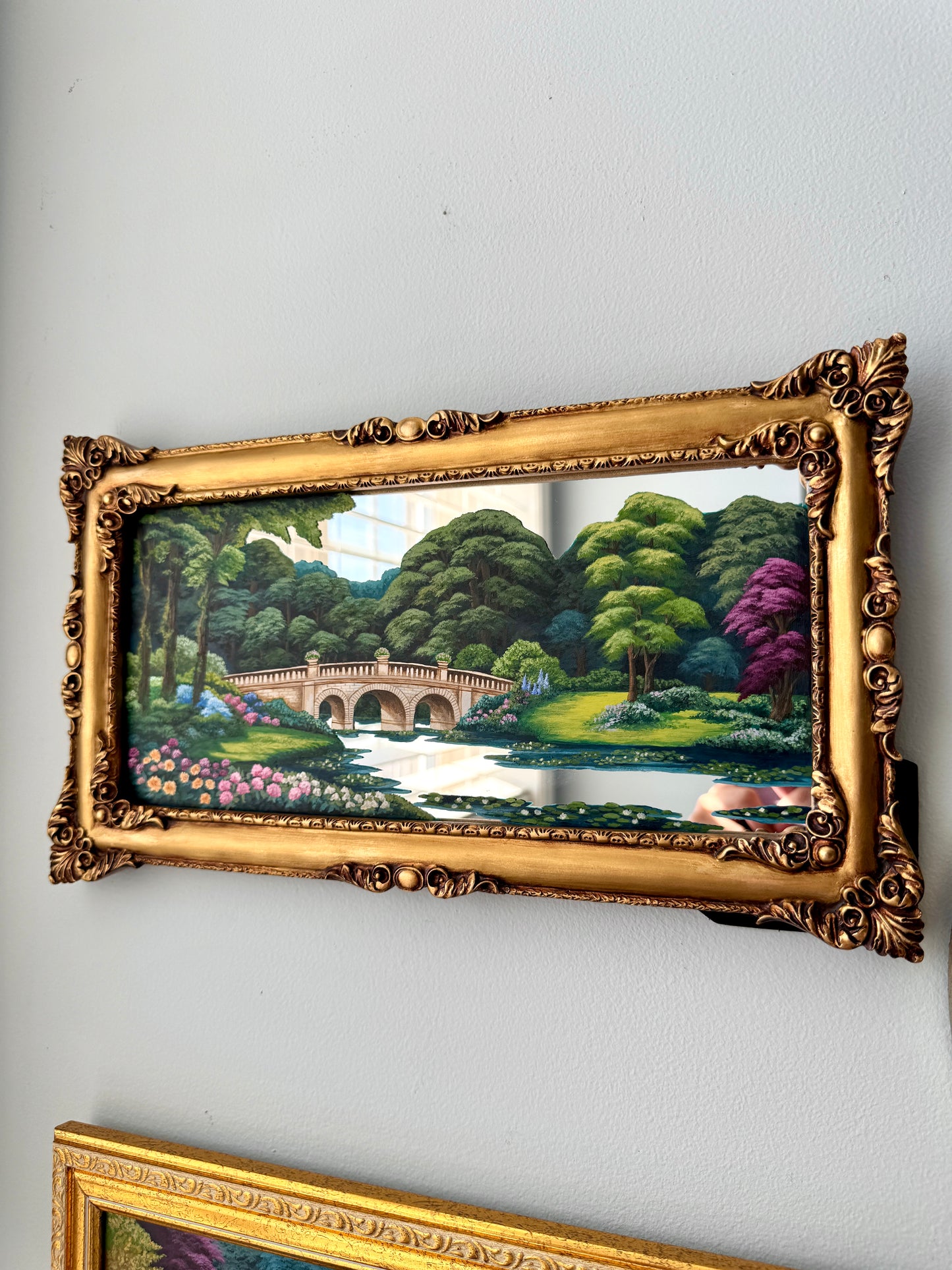 "Blossoms Beyond n' Between" - Hand Painted Landscape Mirror Wall Art