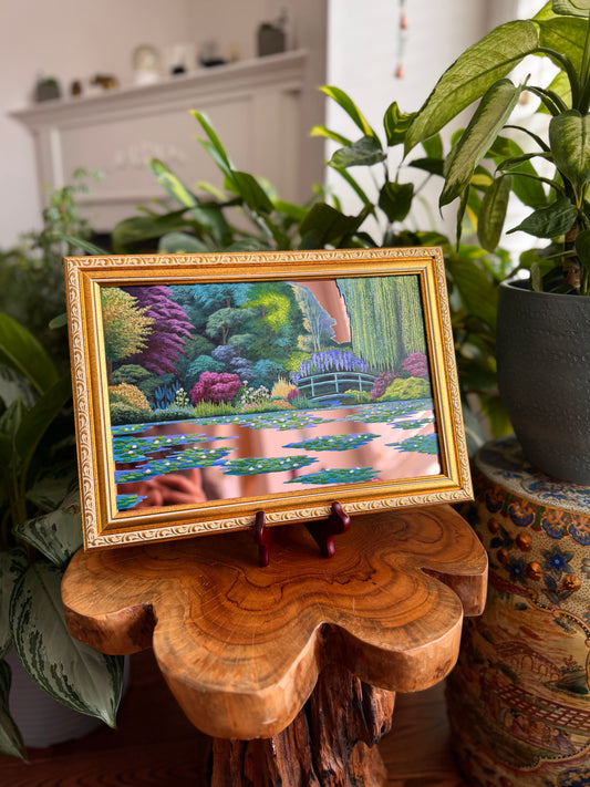 "Giverny by Beau Clay Arts " - Hand Painted Landscape Mirror Wall Art