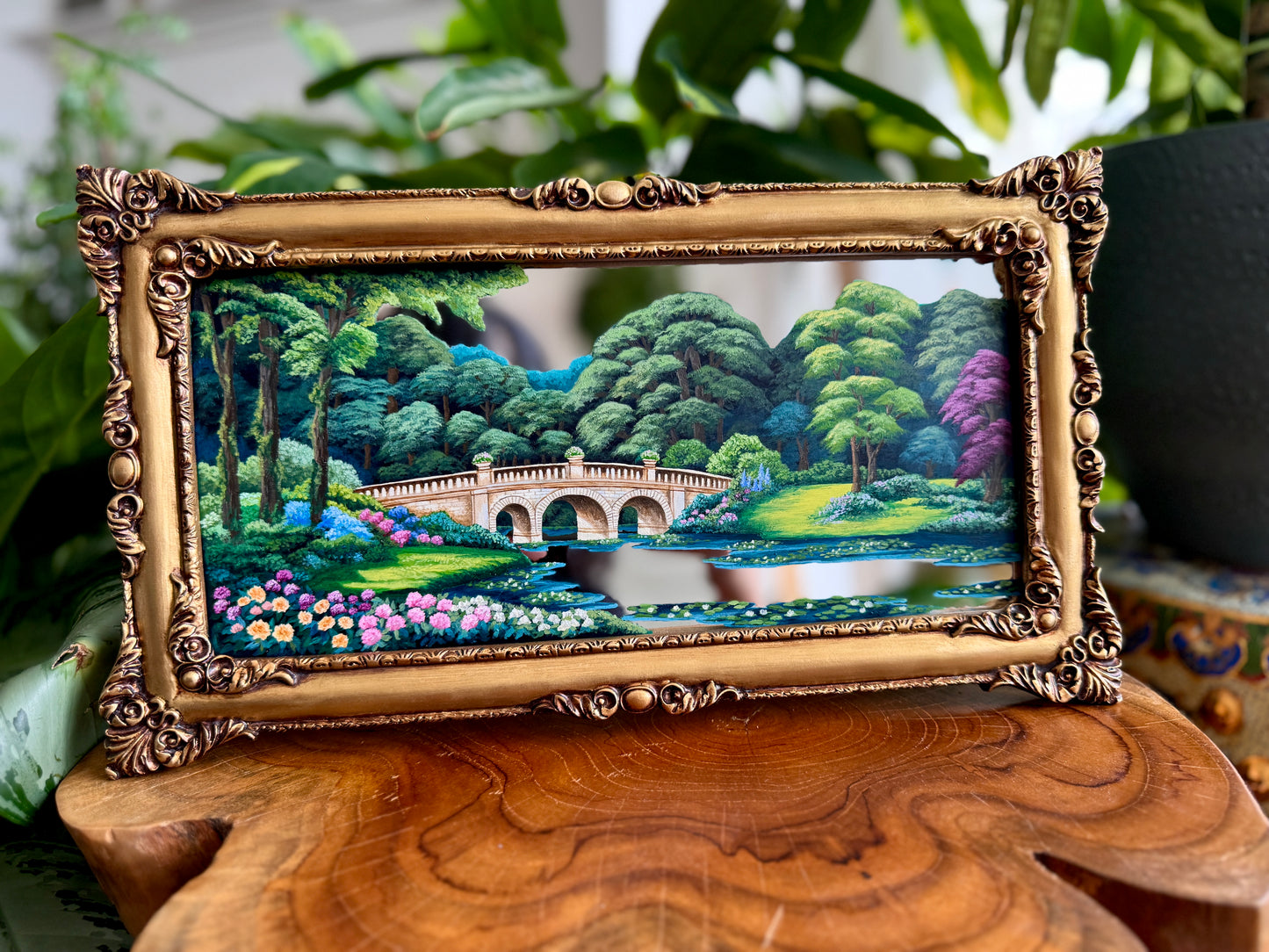 "Blossoms Beyond n' Between" - Hand Painted Landscape Mirror Wall Art