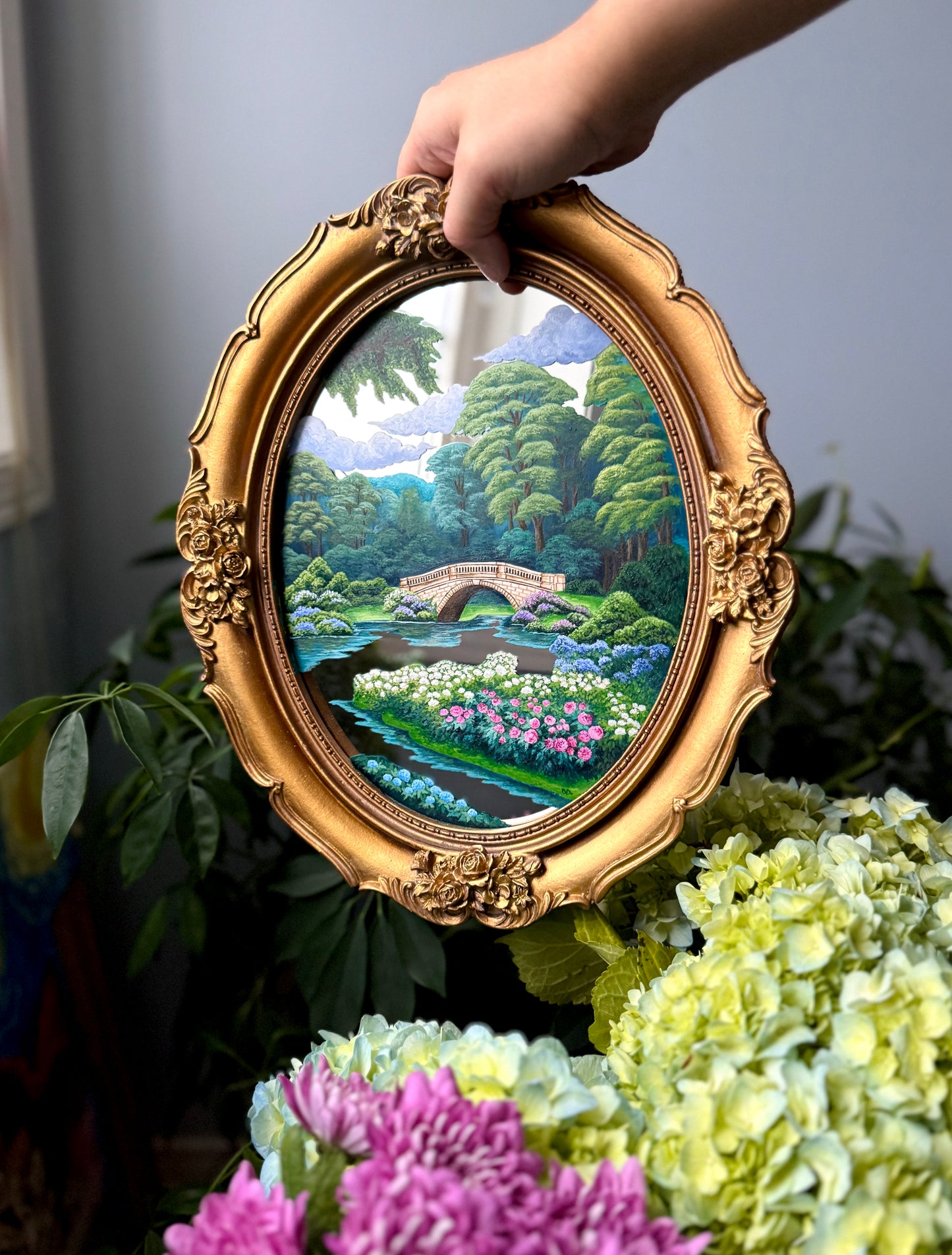 "Come Along for the Adventure" - Hand Painted Landscape Mirror Wall Art
