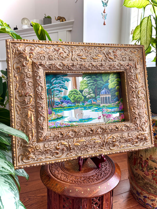 "Lover’s Lookout" - Hand Painted Landscape Mirror Wall Art