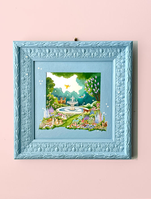 "A Secret Gathering" - Hand Painted Landscape Mirror Wall Art