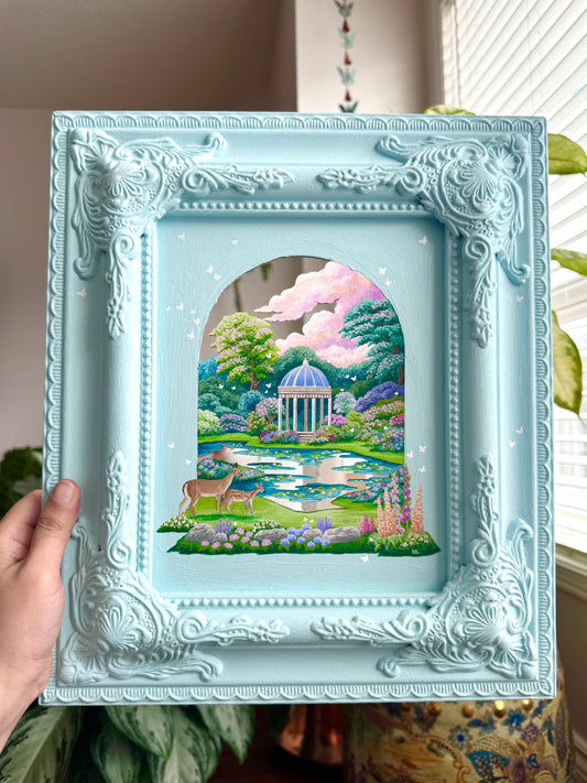 "Our Secret Garden" - Hand Painted Landscape Mirror Wall Art