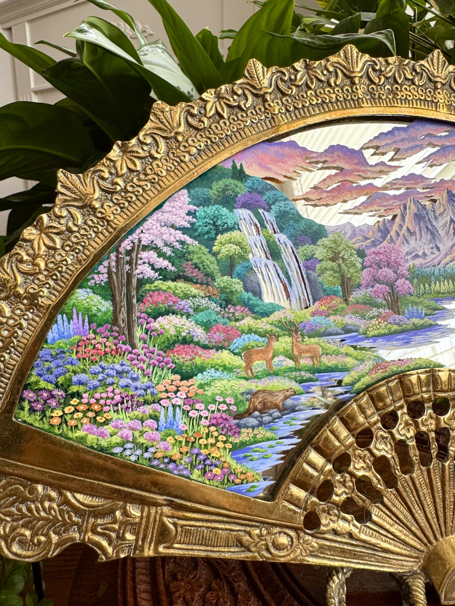 “Somewhere Beyond” - Hand Painted Landscape Mirror Wall Art