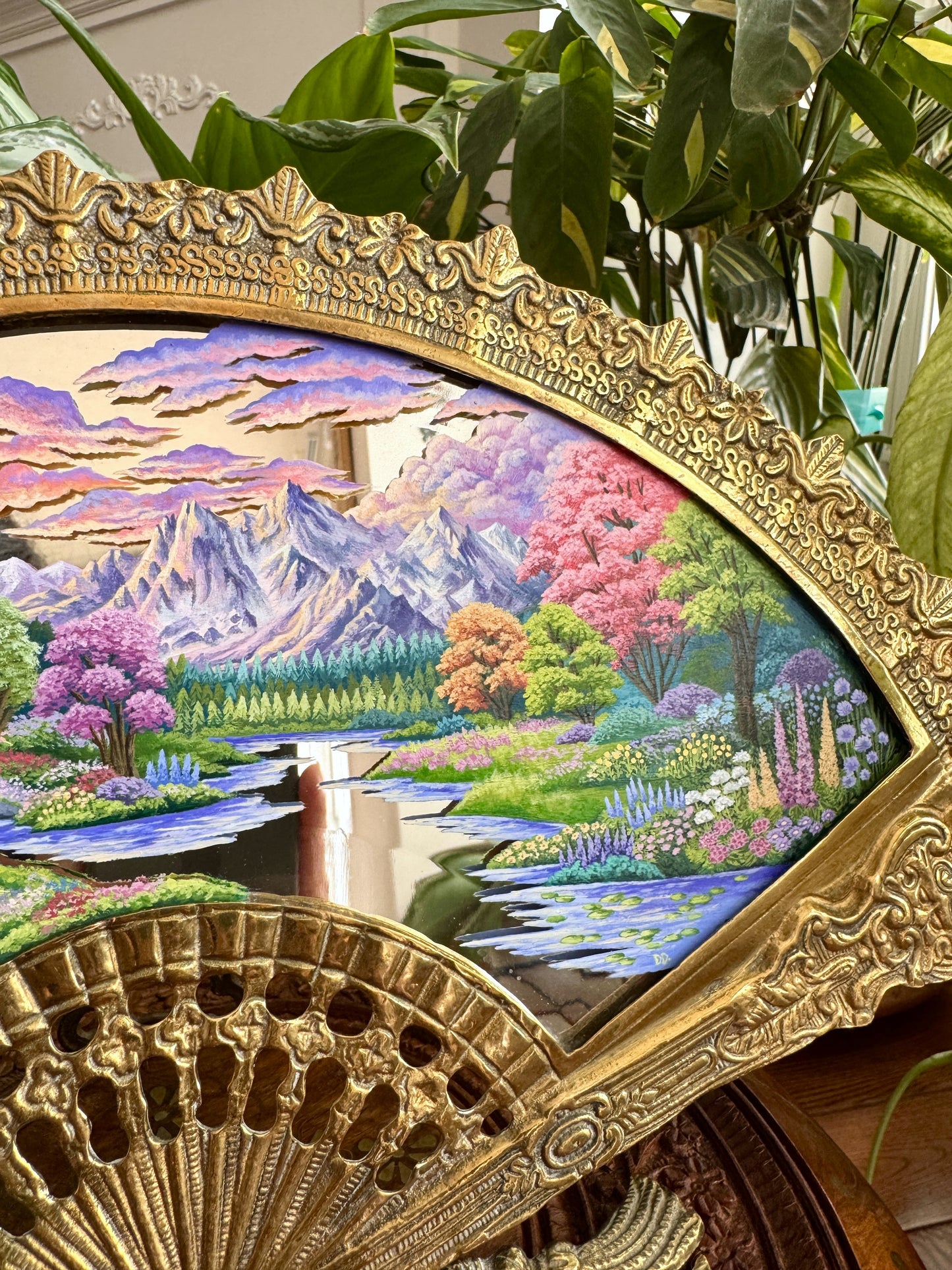 “Somewhere Beyond” - Hand Painted Landscape Mirror Wall Art