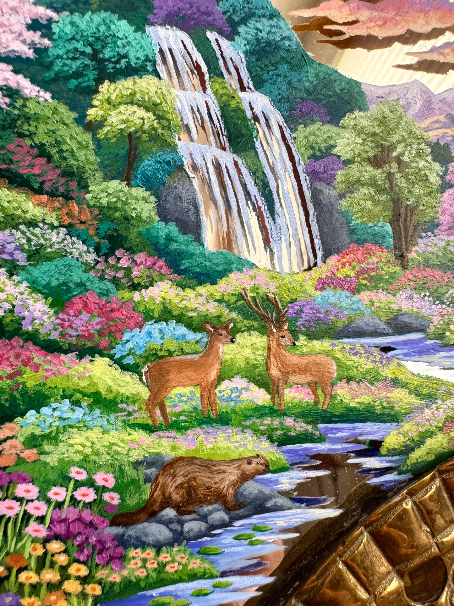 “Somewhere Beyond” - Hand Painted Landscape Mirror Wall Art