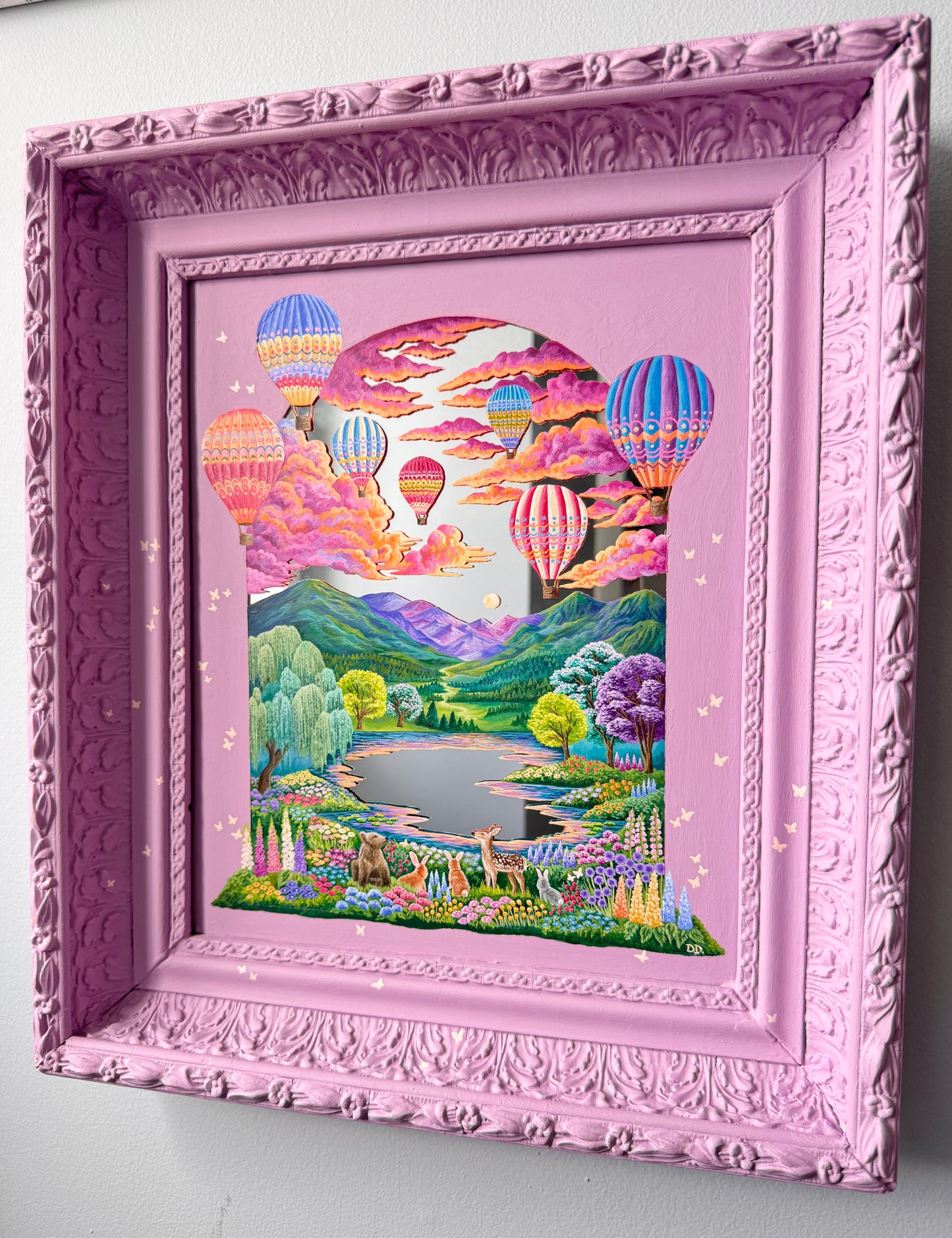 "We'll be friends till the end" - Hand Painted Landscape Mirror